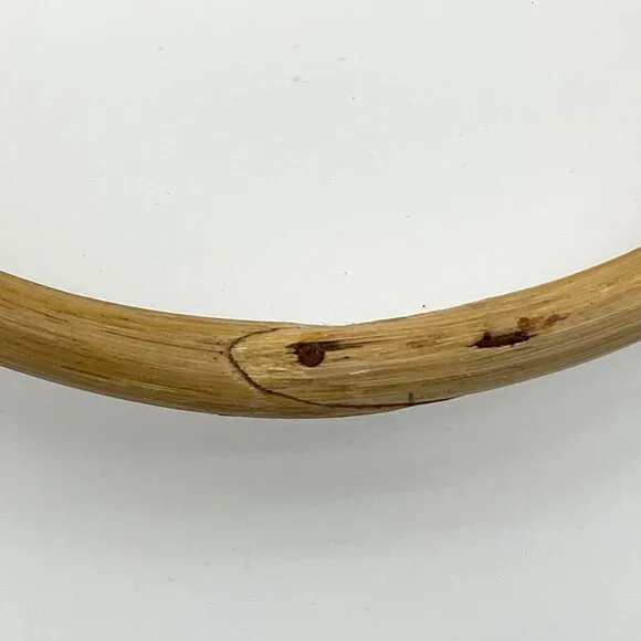 Jute or Straw Large Tote Round Cane Double Handles Orange Raffia Flowers - Picture 4 of 4